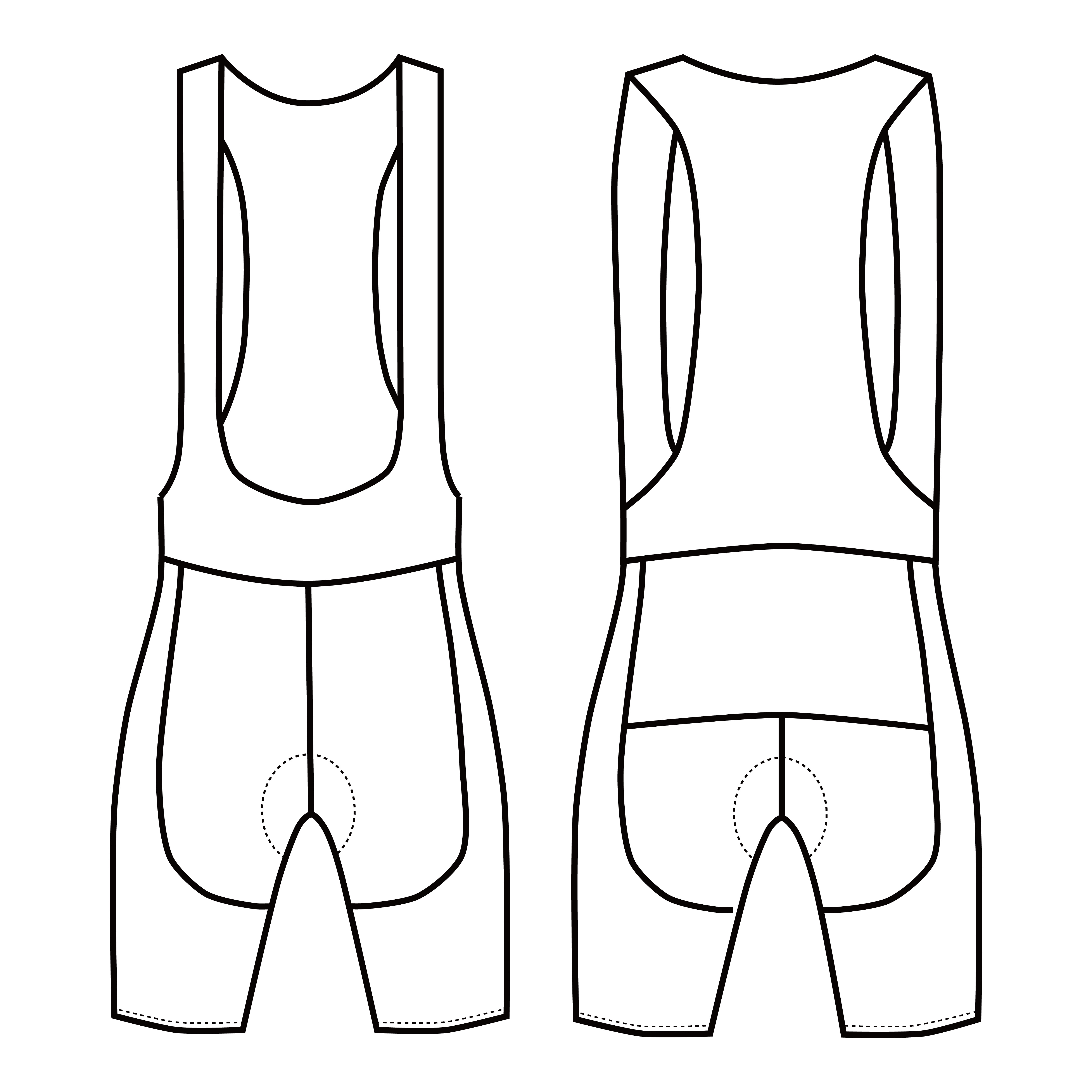 Cycling bib short rendering template
