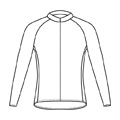 Long sleeve cycling jersey rendering template