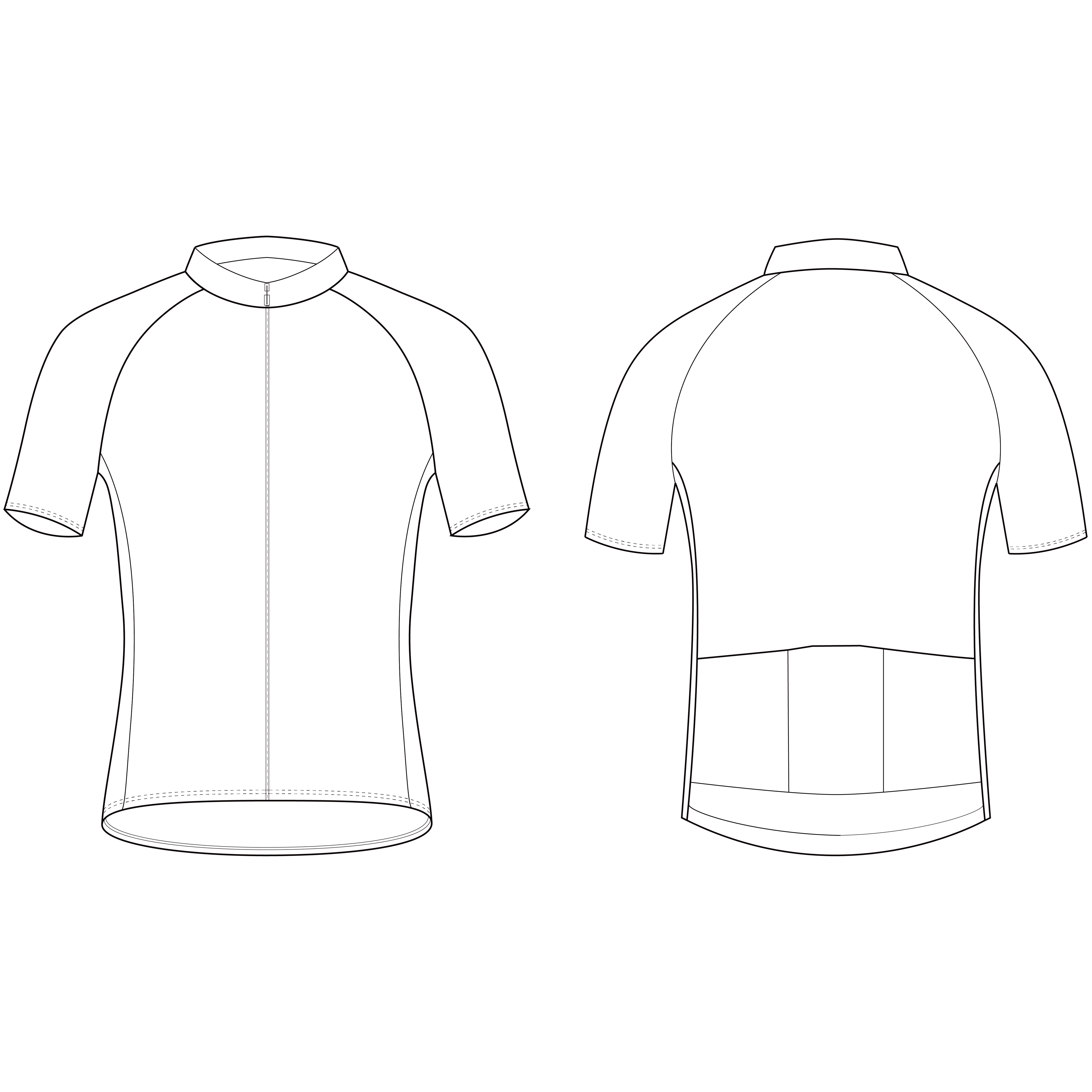 Short sleeve cycling jersey rendering template